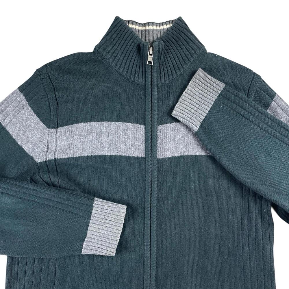 Banana Republic Premium Cotton Full Zip Cardigan Sweater Men's Medium Green